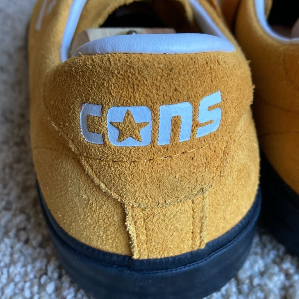 Converse CONS Mustard Louie Lopez Pro Mono Classic Suede Saffron Yellow Men’s 12 - Picture 8 of 15